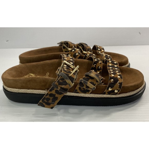 Vince Camuto Women’s Buckle Slides Sandals Animal Print Ciandra Worn little 6.5 - Picture 7 of 13